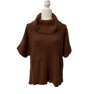 Coldwater Creek Brown Cowlneck Short Sleeve Knit Sweater  XL